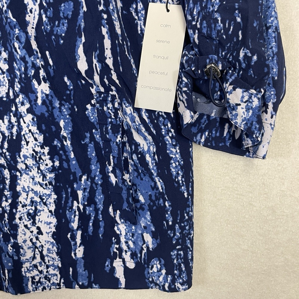 Zenergy By Chico's Neema Gulf Splash Zazu Jacket Womens Size 2 Large Brisk Blue - Picture 8 of 9